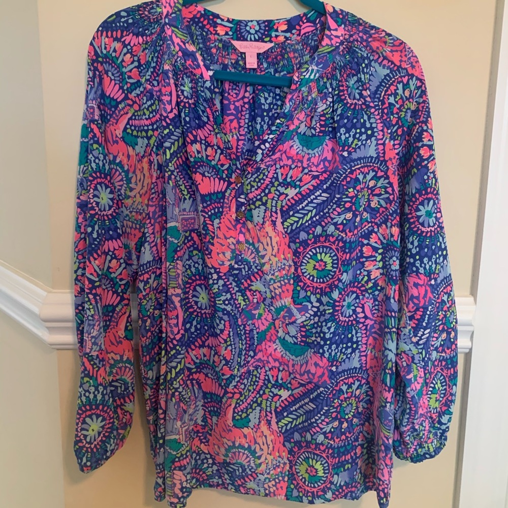 Lily Pulitzer silk Elsa top
